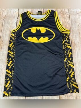 Mens Batman DC Comics Sleeveless Basketball Jersey Tank Top Shirt Size Small